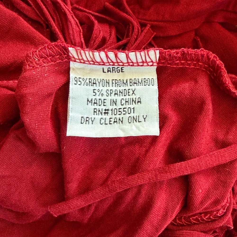 Double D Ranch Red Top w/Fringe Size Large - Picture 8 of 8